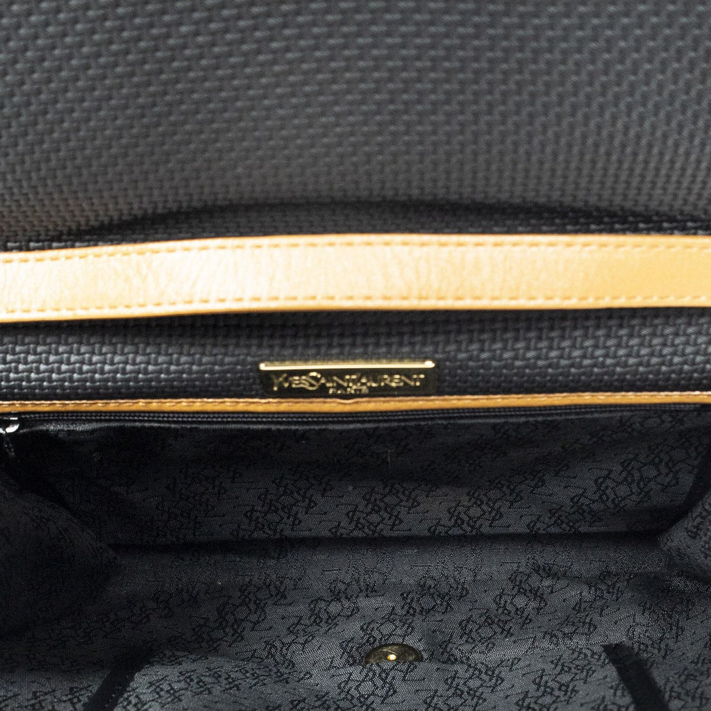 Saint Laurent Vintage Flap Crossbody Black Brown Van Gogh Canvas — view 9