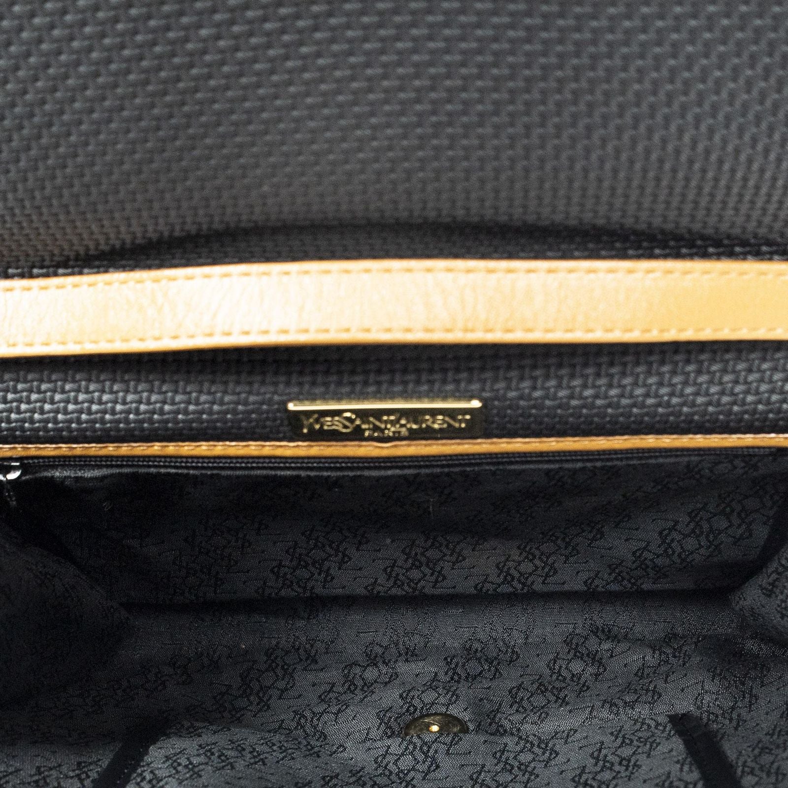 Saint Laurent Vintage Flap Crossbody Black Brown Van Gogh Canvas — view 9