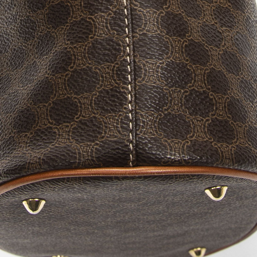 Celine Vintage Bucket Tote Bag Brown Macadam Canvas