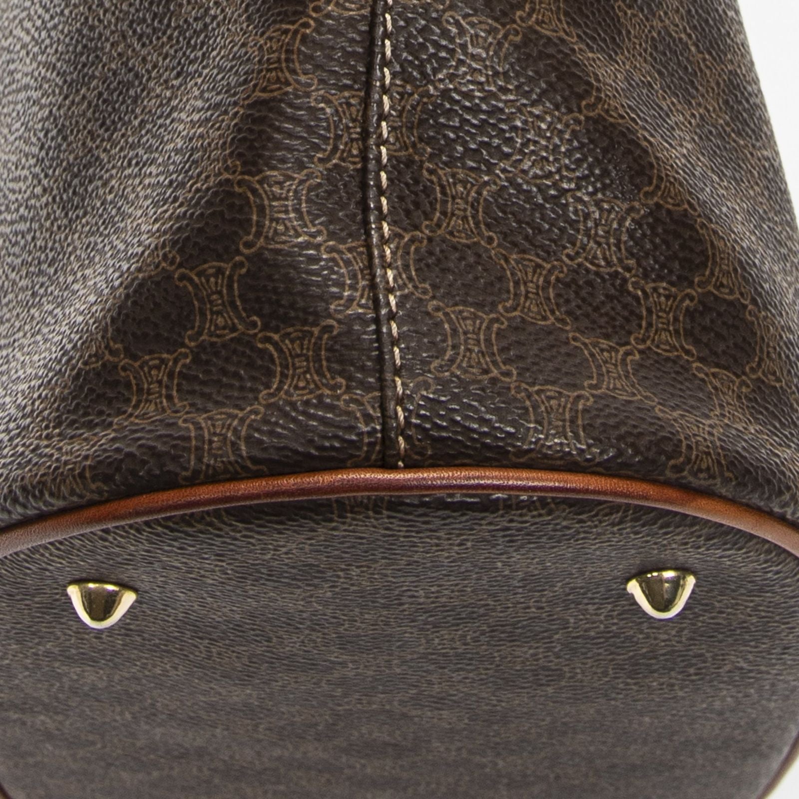 Celine Vintage Bucket Tote Bag Brown Macadam Canvas