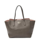 Gucci Swing Tote Taupe Pink Grain Calf Skin Leather