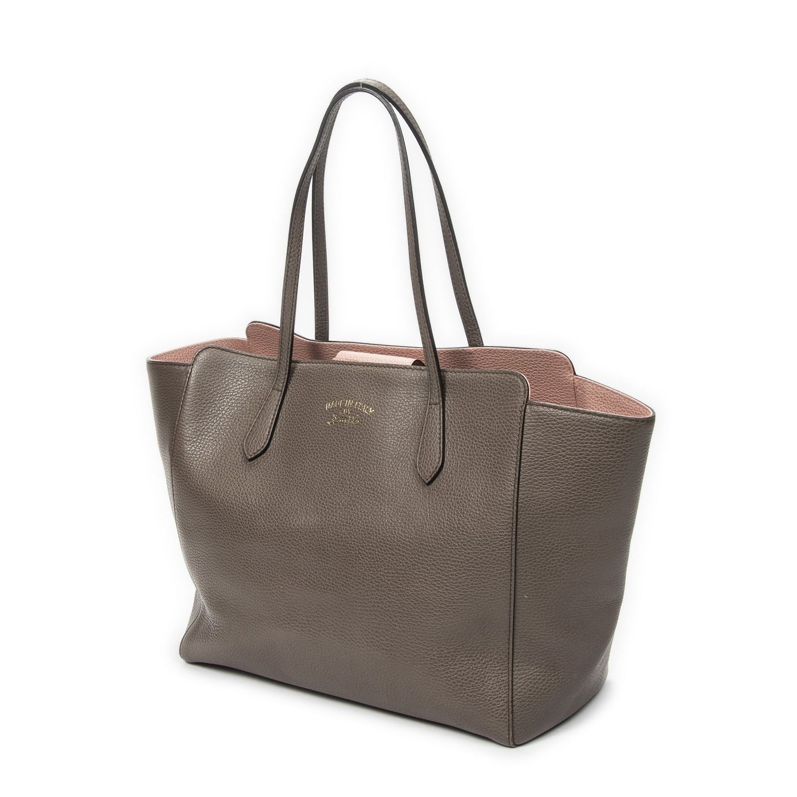 Gucci Swing Tote Taupe Pink Grain Calf Skin Leather — view 2