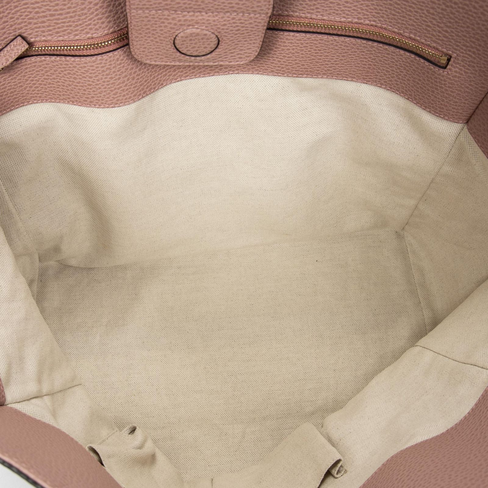Gucci Swing Tote Taupe Pink Grain Calf Skin Leather — view 9