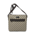 Gucci Square Zip Messenger Beige Dark Brown Supreme Canvas