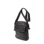 Bottega Veneta Front Pocket Messenger Bag Dark Brown Trim Intrecciato Leather — view 2