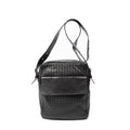 Bottega Veneta Front Pocket Messenger Bag Dark Brown Trim Intrecciato Leather