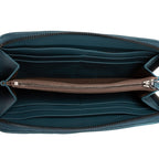 Bottega Venetaclassic Continental Wallet Blue Intrecciato Leather — view 9