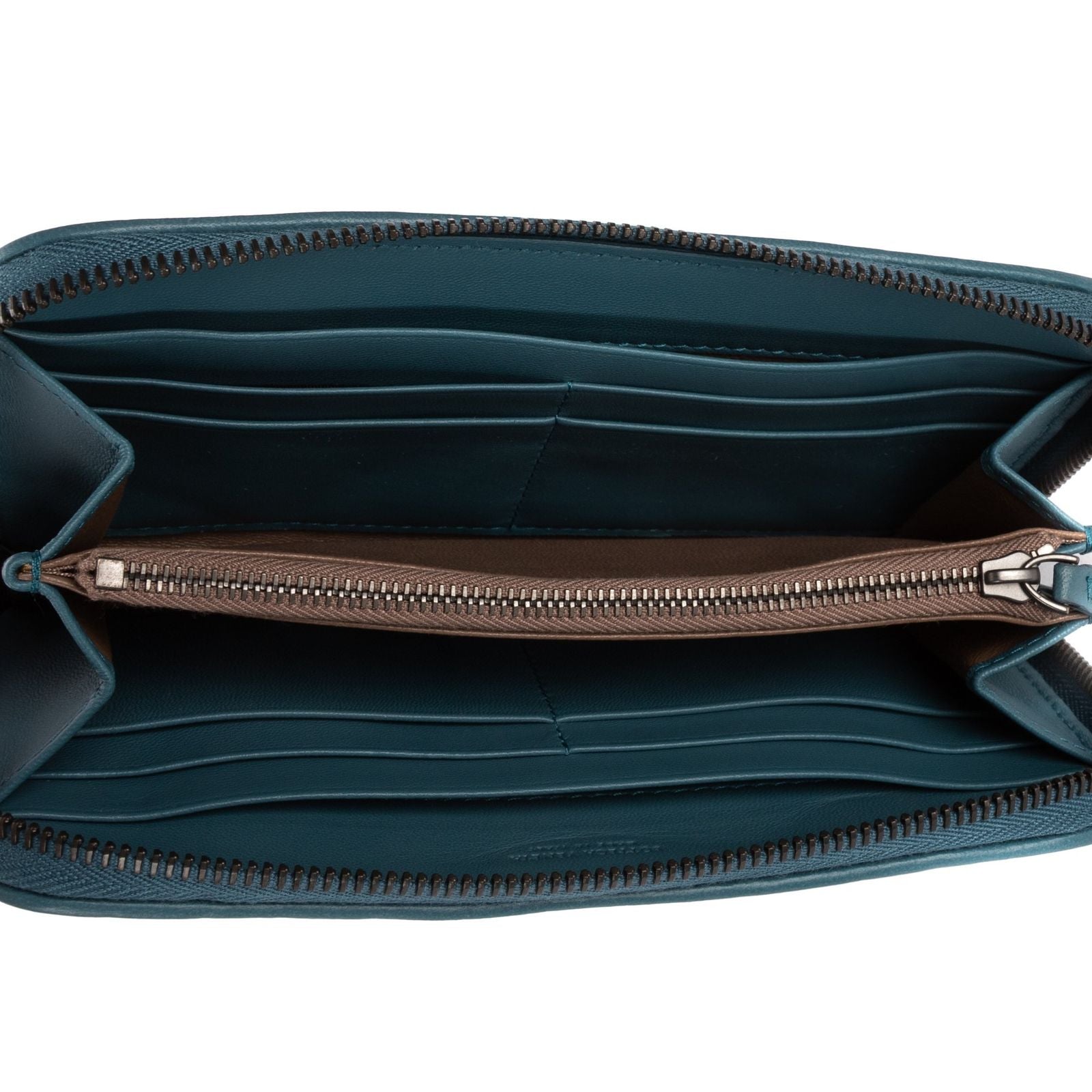 Bottega Venetaclassic Continental Wallet Blue Intrecciato Leather — view 9