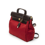Hermes Herbag a Dos Red Orange Dark Brown Toile Officier Handbag — view 2