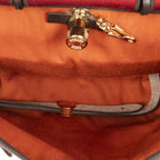 Hermes Herbag a Dos Red Orange Dark Brown Toile Officier Handbag — view 9