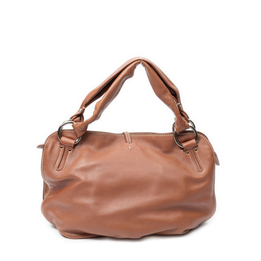 Celine Bittersweet Brown Gray Leather Shoulder — view 5