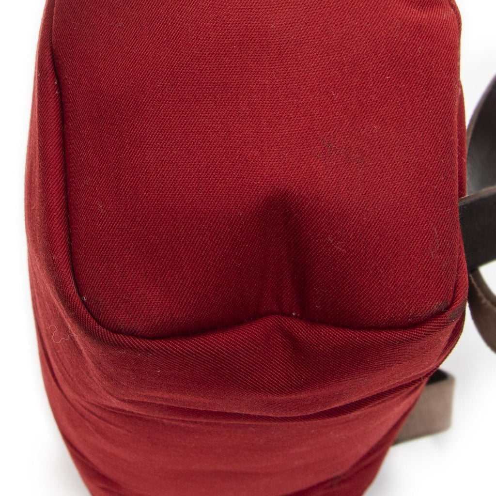 Hermes Herbag a Dos Red Orange Dark Brown Toile Officier Handbag — view 8