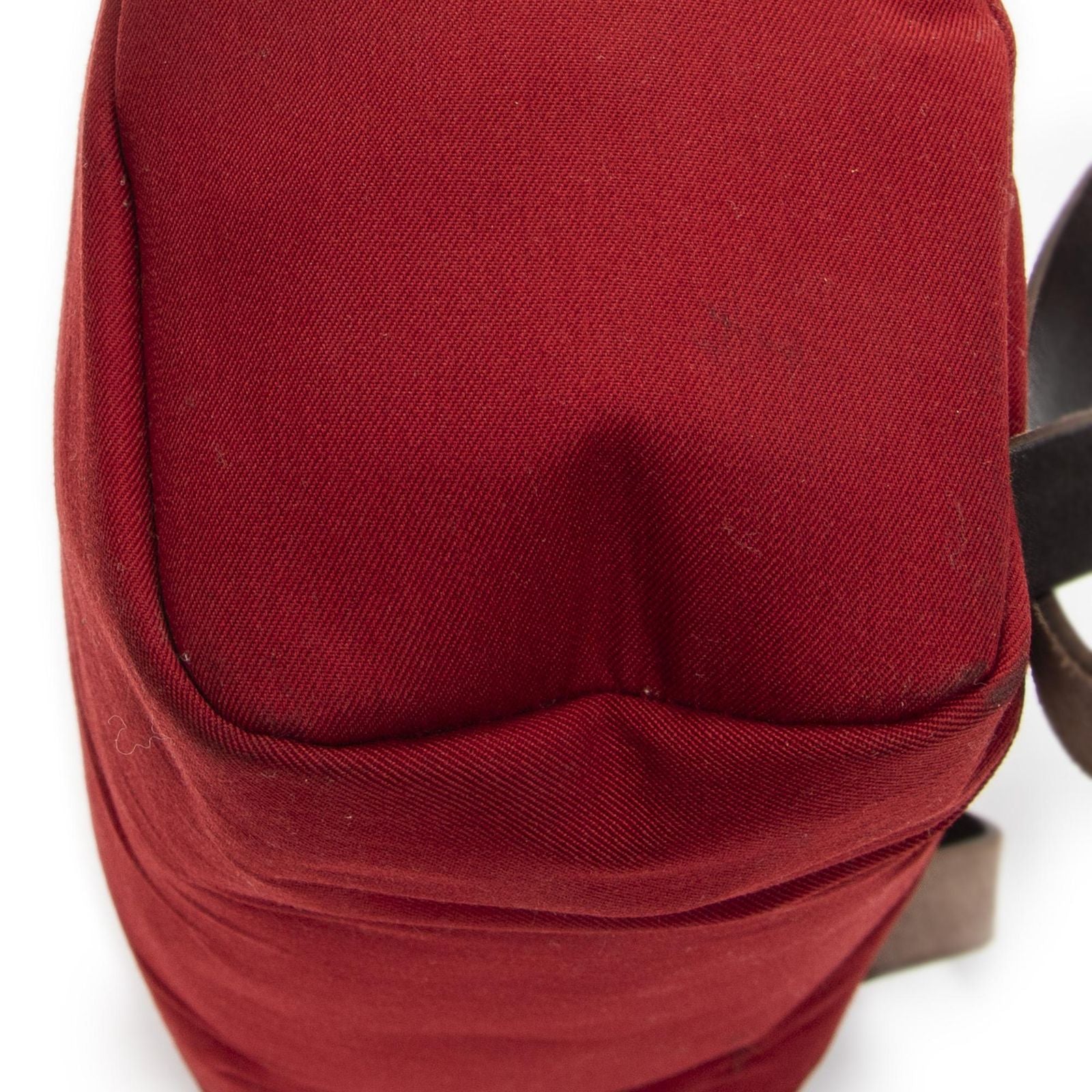 Hermes Herbag a Dos Red Orange Dark Brown Toile Officier Handbag — view 8