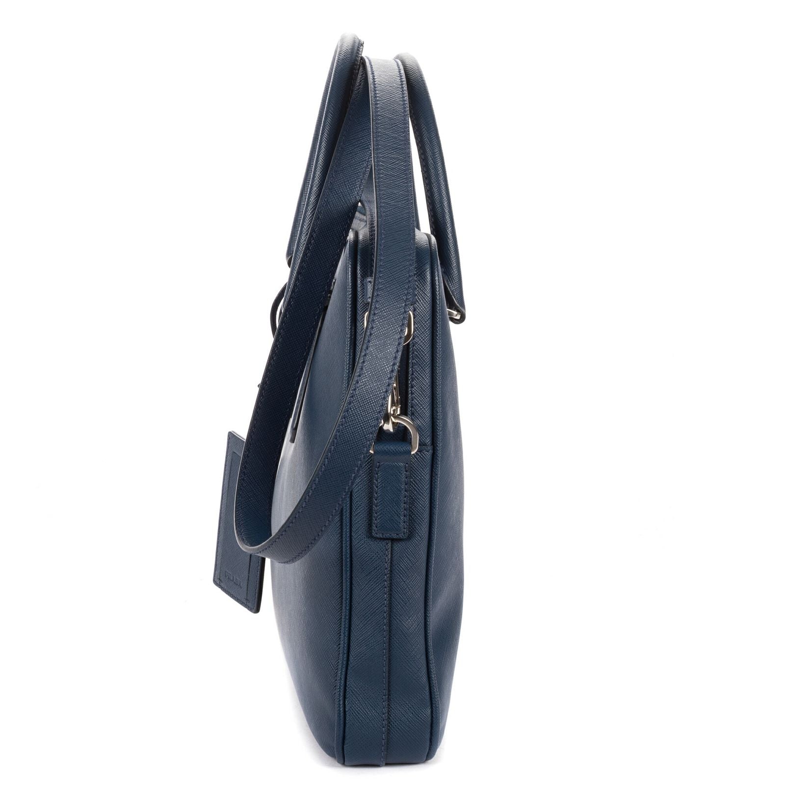 Prada Briefcase Blue Saffiano Leather