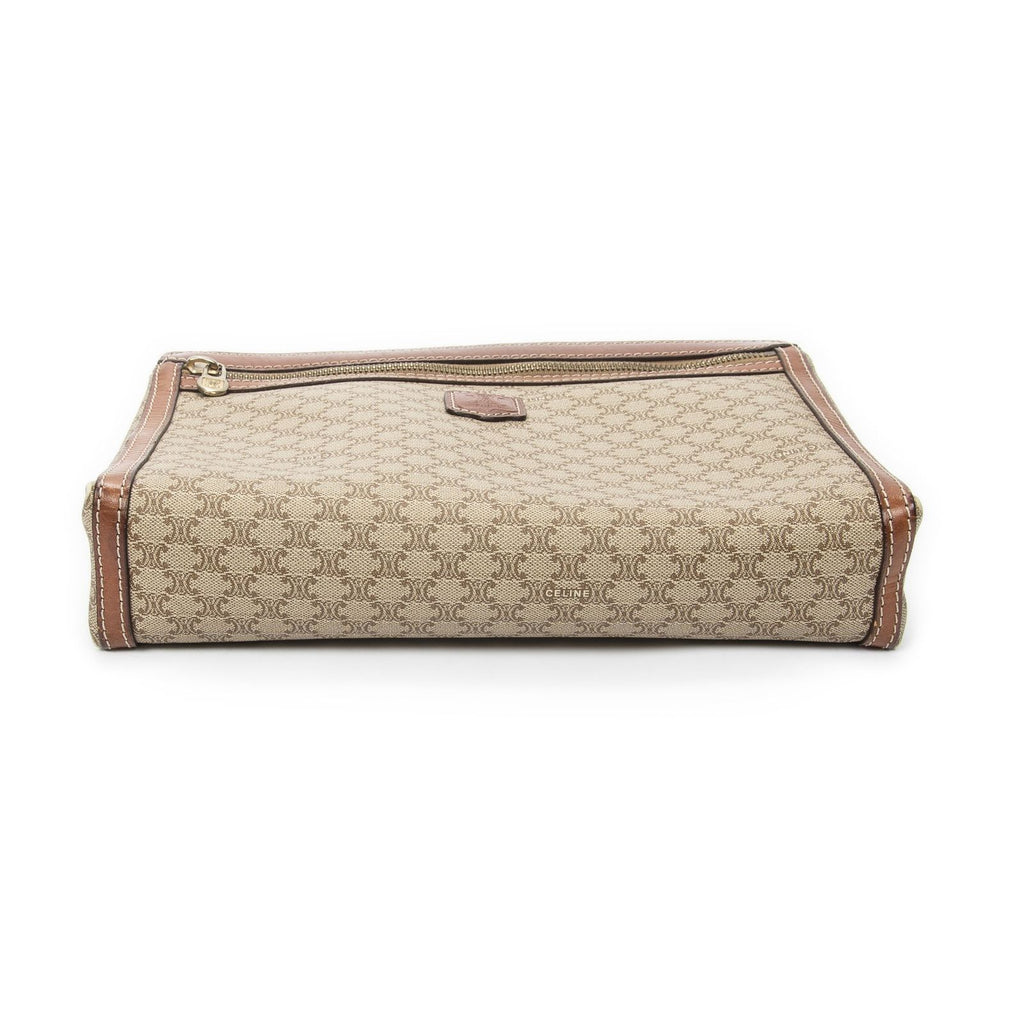 Celine Toiletries Pouch Beige Brown Macadam Canvas — view 3