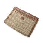 Celine Toiletries Pouch Beige Brown Macadam Canvas