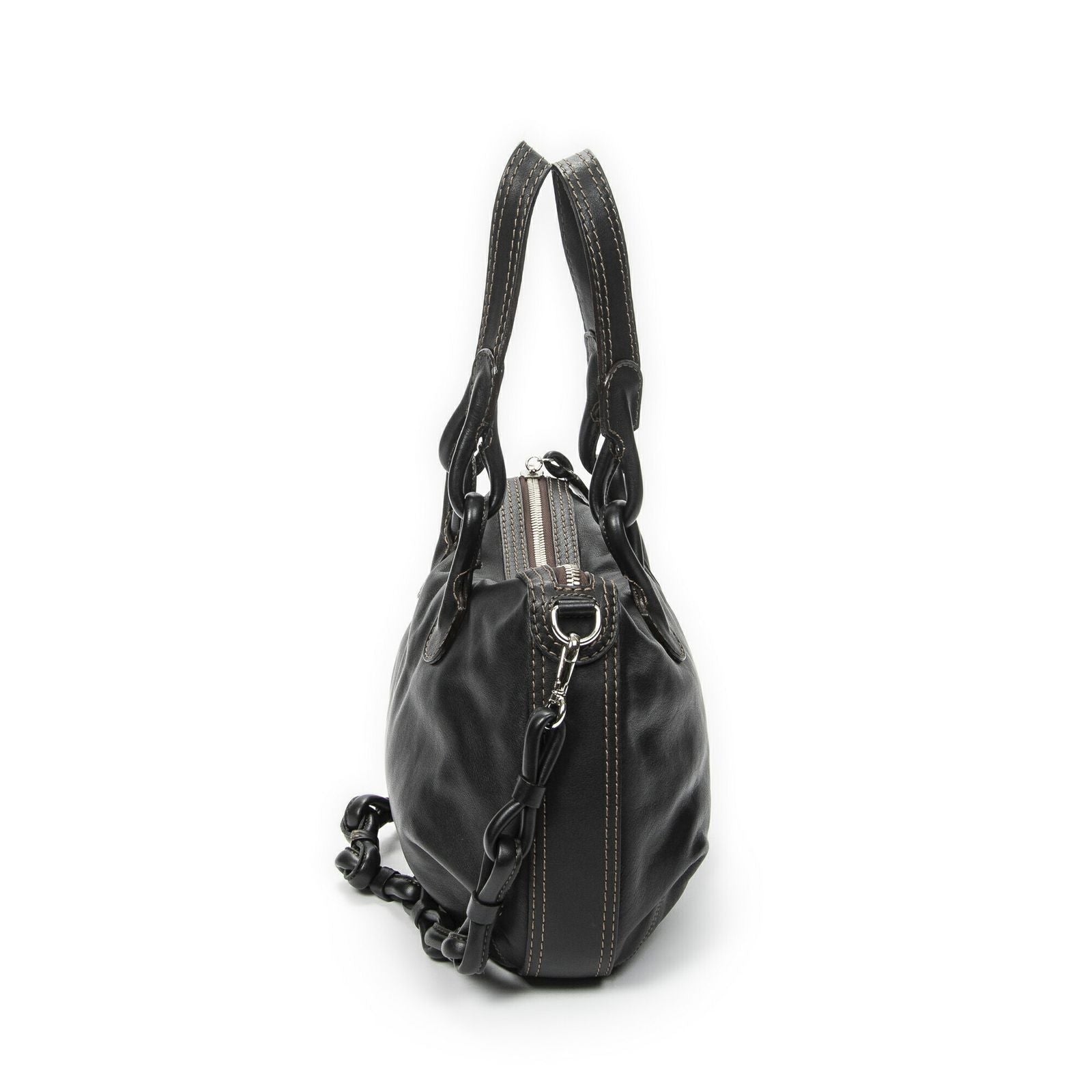 Loewefiesta Satchel Black Calfskin Leather — view 3
