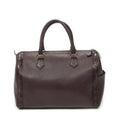 Saint Laurent Diamond Cut Boston Burgundy Grain Calf Skin Leather Handbag