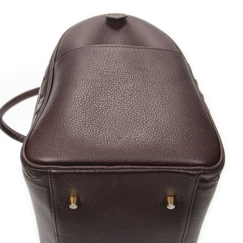 Saint Laurent Diamond Cut Boston Burgundy Grain Calf Skin Leather Handbag — view 7