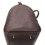 Saint Laurent Diamond Cut Boston Burgundy Grain Calf Skin Leather Handbag — view 8