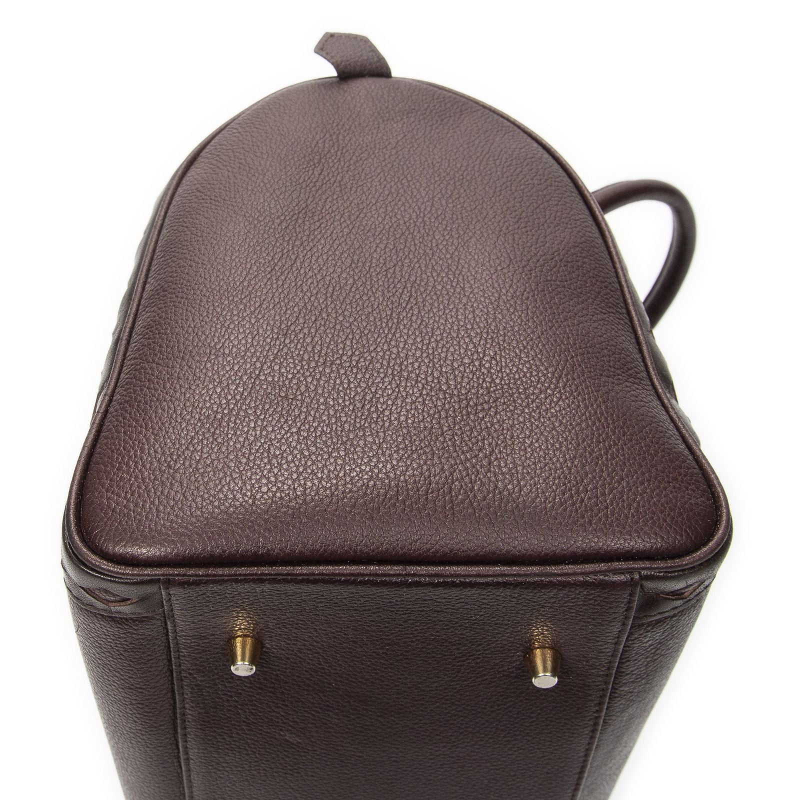 Saint Laurent Diamond Cut Boston Burgundy Grain Calf Skin Leather Handbag — view 8