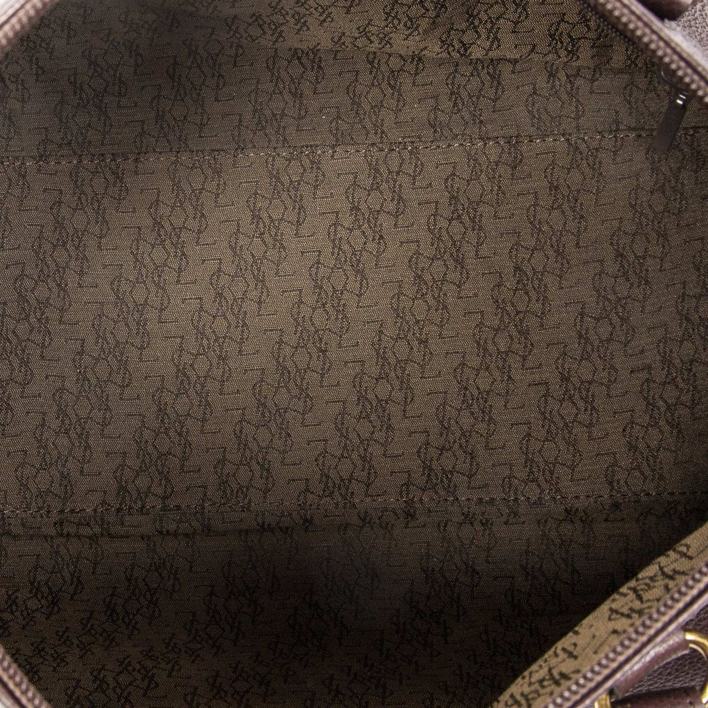 Saint Laurent Diamond Cut Boston Burgundy Grain Calf Skin Leather Handbag — view 9