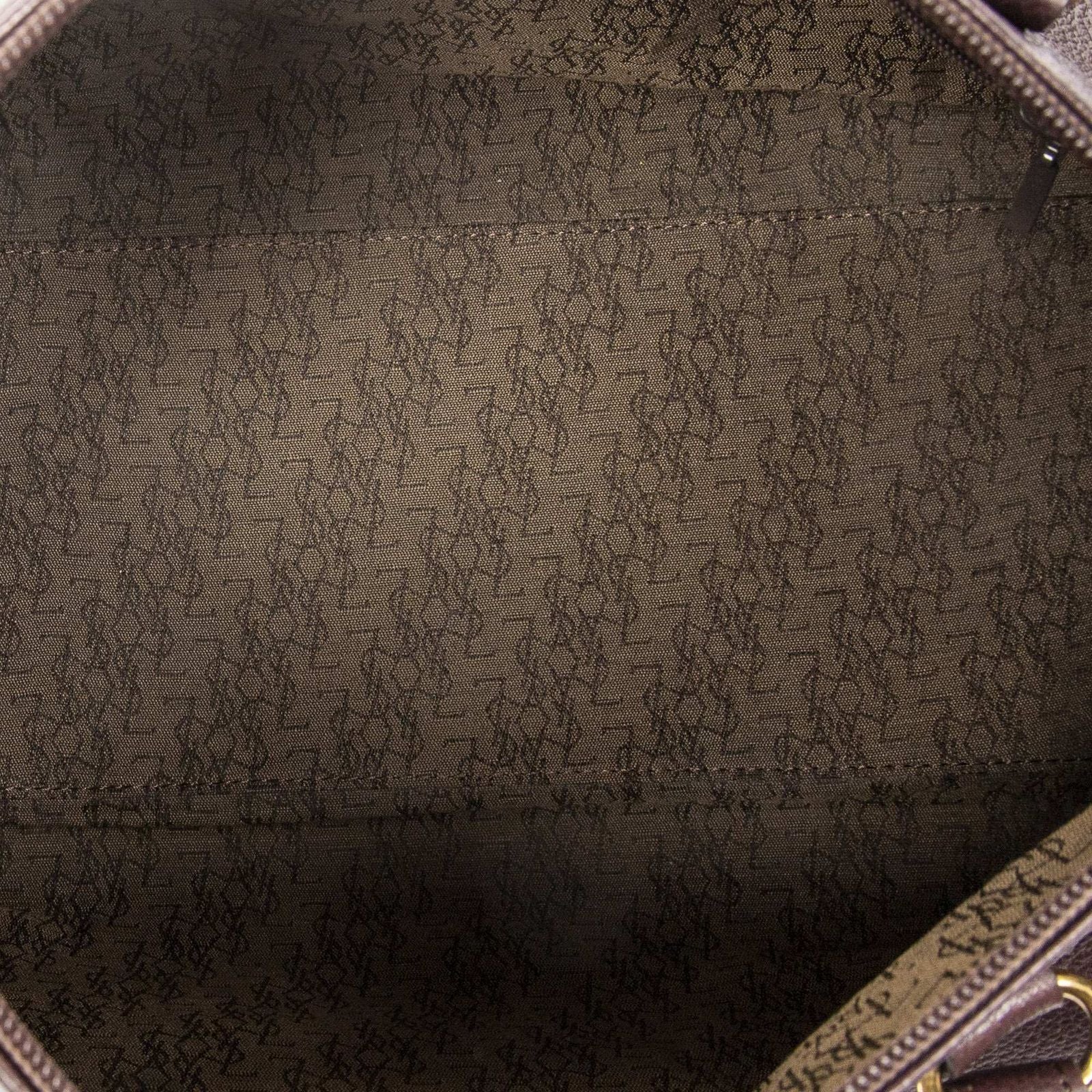 Saint Laurent Diamond Cut Boston Burgundy Grain Calf Skin Leather Handbag — view 9