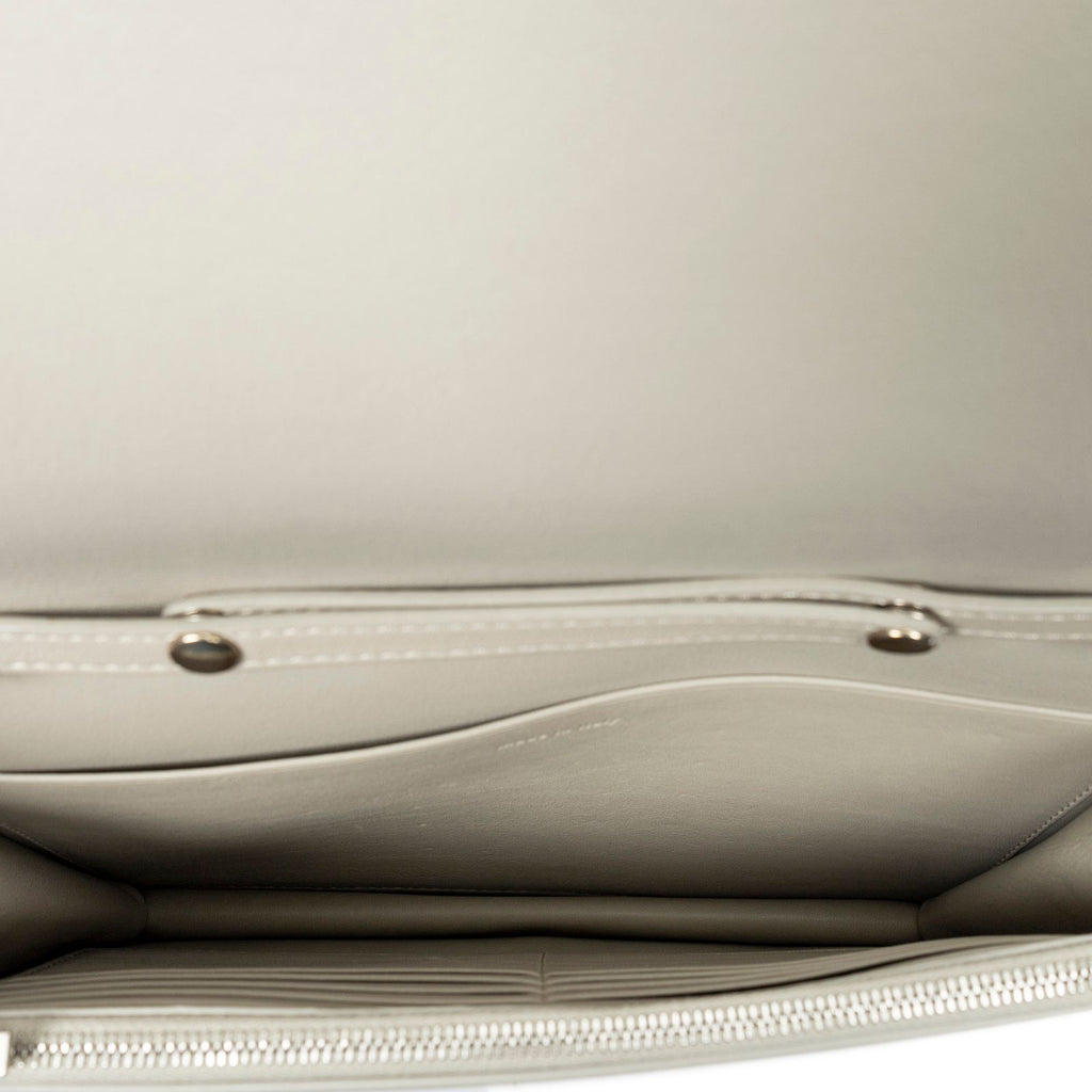 Celine Frame Evening Chain Clutch Yellow Taupe Calfskin Leather — view 9