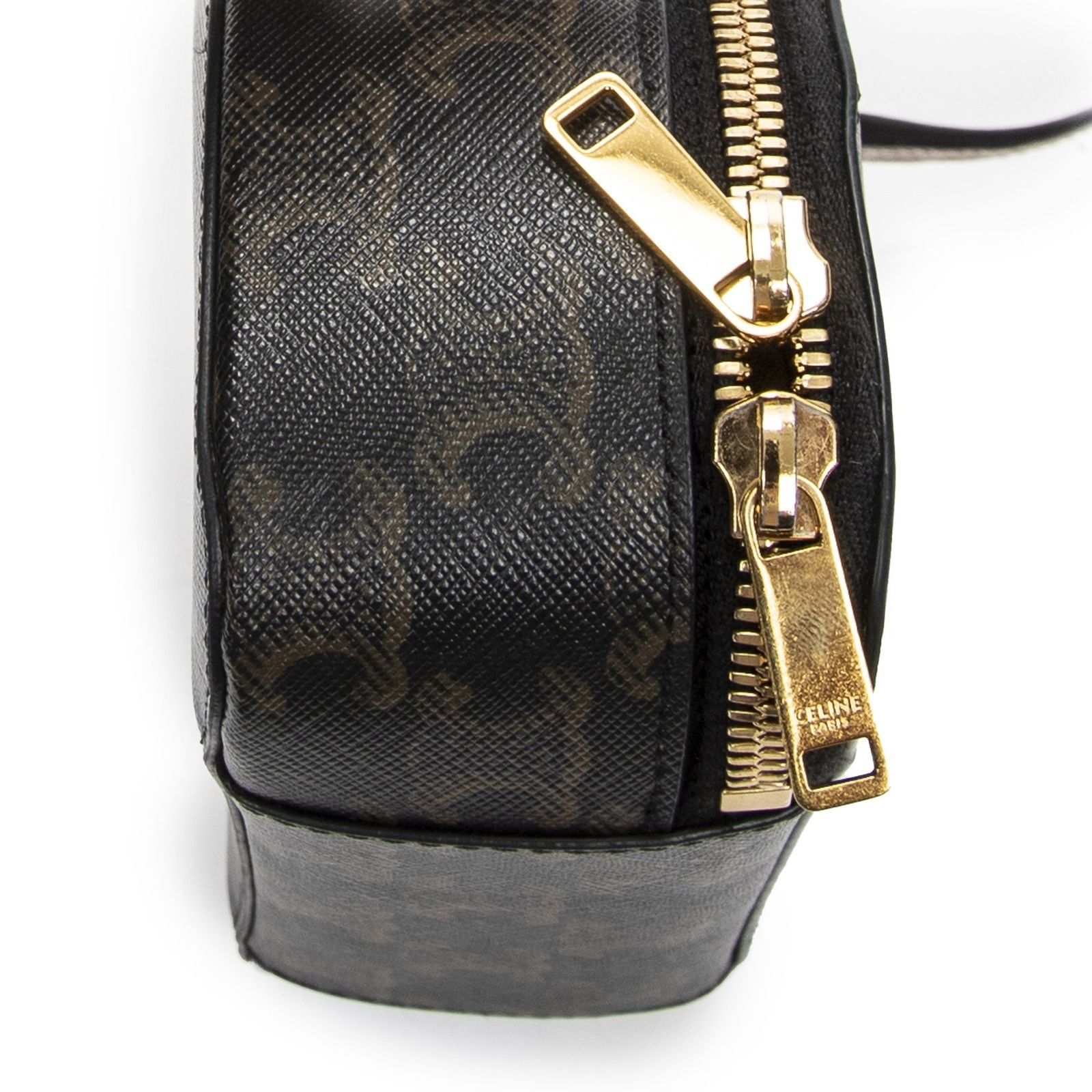Celine Triomphe Half Moon Case Shoulder Bag Brown Canvas — view 7