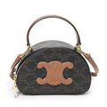 Celine Triomphe Half Moon Case Shoulder Bag Brown Canvas