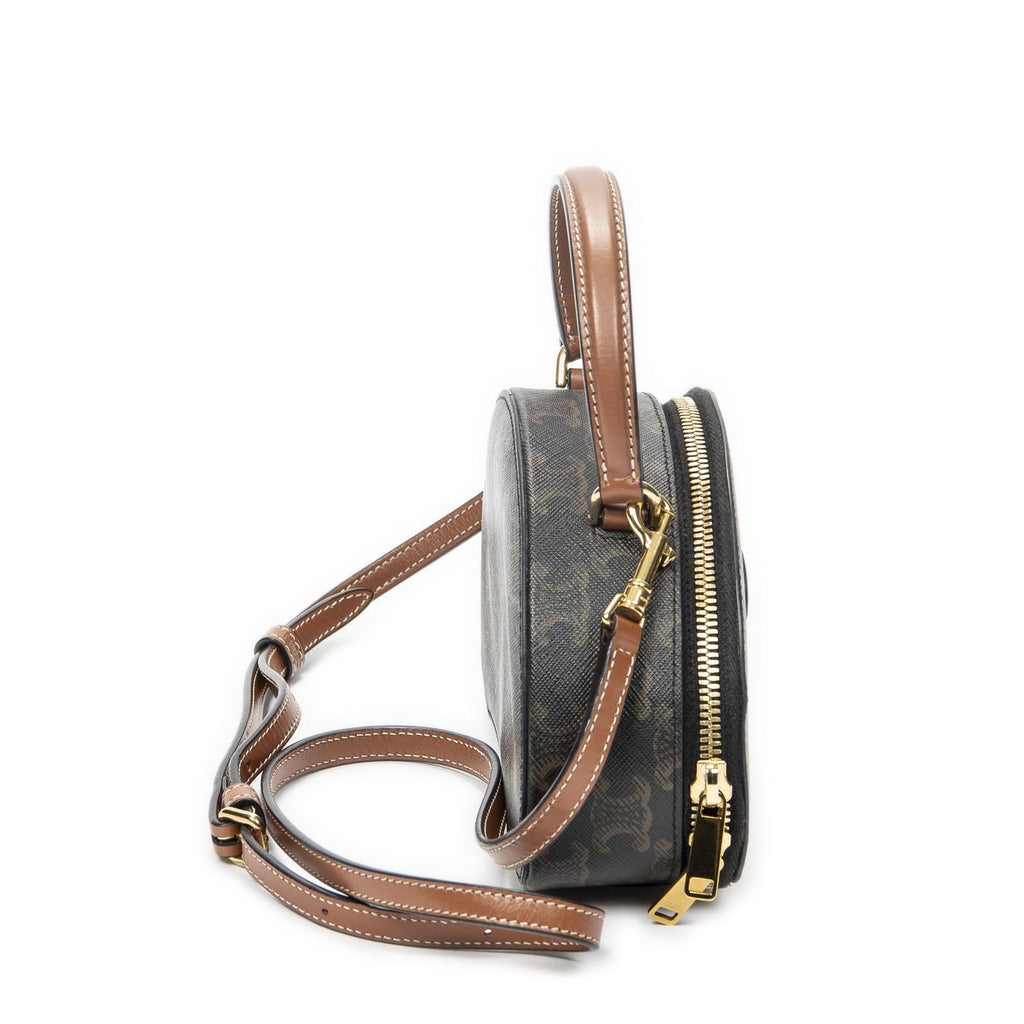 Celine Triomphe Half Moon Case Shoulder Bag Brown Canvas — view 4