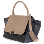 Celine Small Tricolor Trapeze Gray Black Blue Calfskin Leather Shoulder — view 2