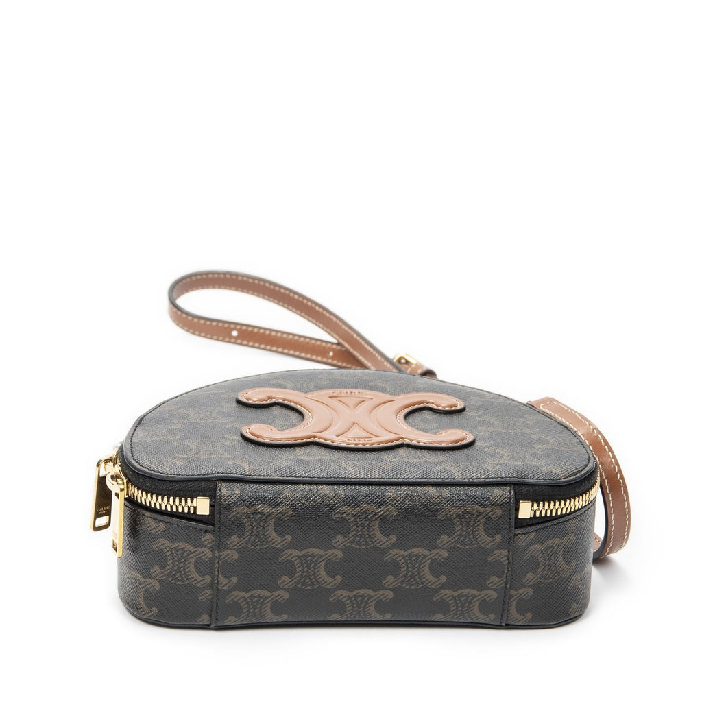 Celine Triomphe Half Moon Case Shoulder Bag Brown Canvas — view 6