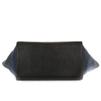 Celine Small Tricolor Trapeze Gray Black Blue Calfskin Leather Shoulder — view 6