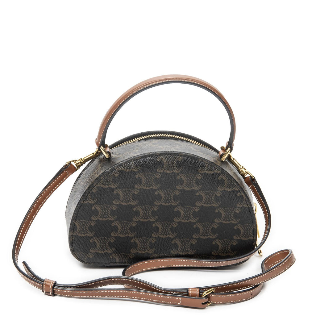 Celine Triomphe Half Moon Case Shoulder Bag Brown Canvas — view 5