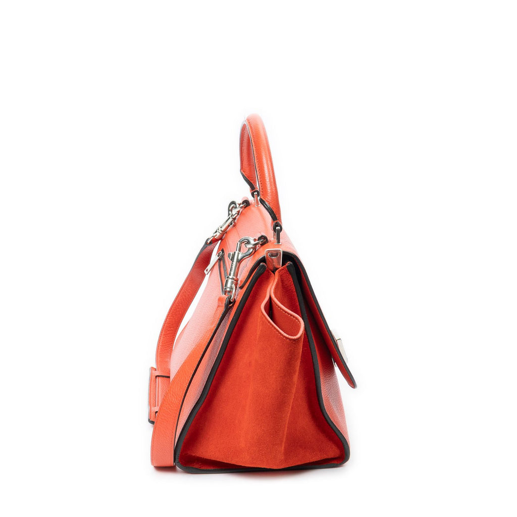 Celine Small Medium Swing Orange Grain Calf Skin Leather Shoulder — view 4