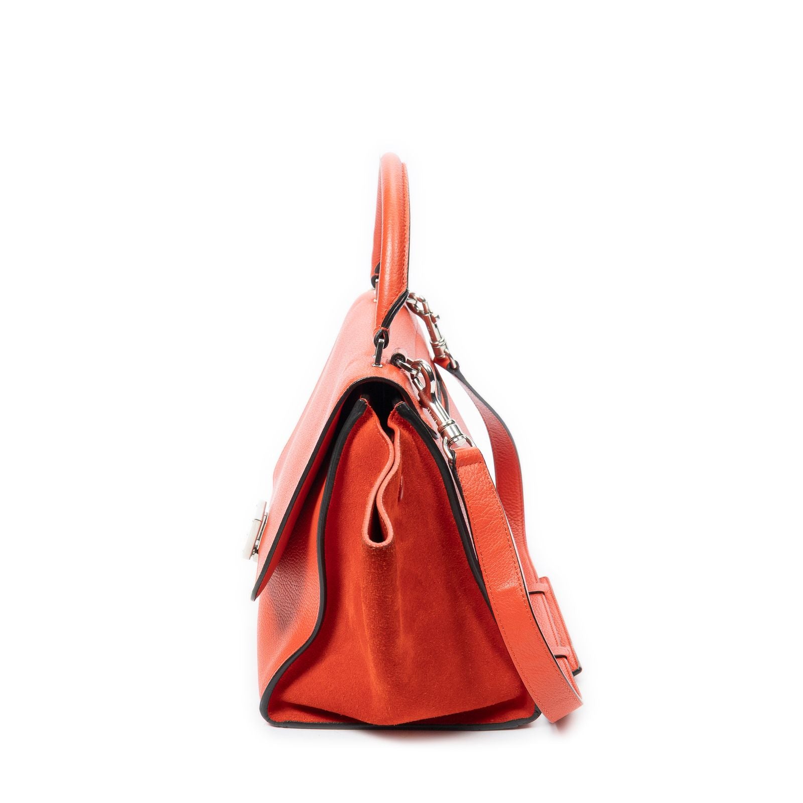 Celine Small Medium Swing Orange Grain Calf Skin Leather Shoulder — view 3