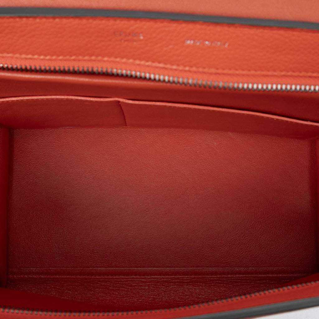 Celine Small Medium Swing Orange Grain Calf Skin Leather Shoulder — view 9
