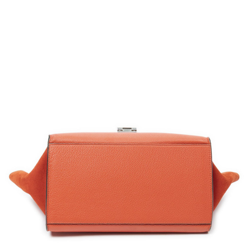 Celine Small Medium Swing Orange Grain Calf Skin Leather Shoulder — view 6