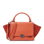 Celine Small Medium Swing Orange Grain Calf Skin Leather Shoulder