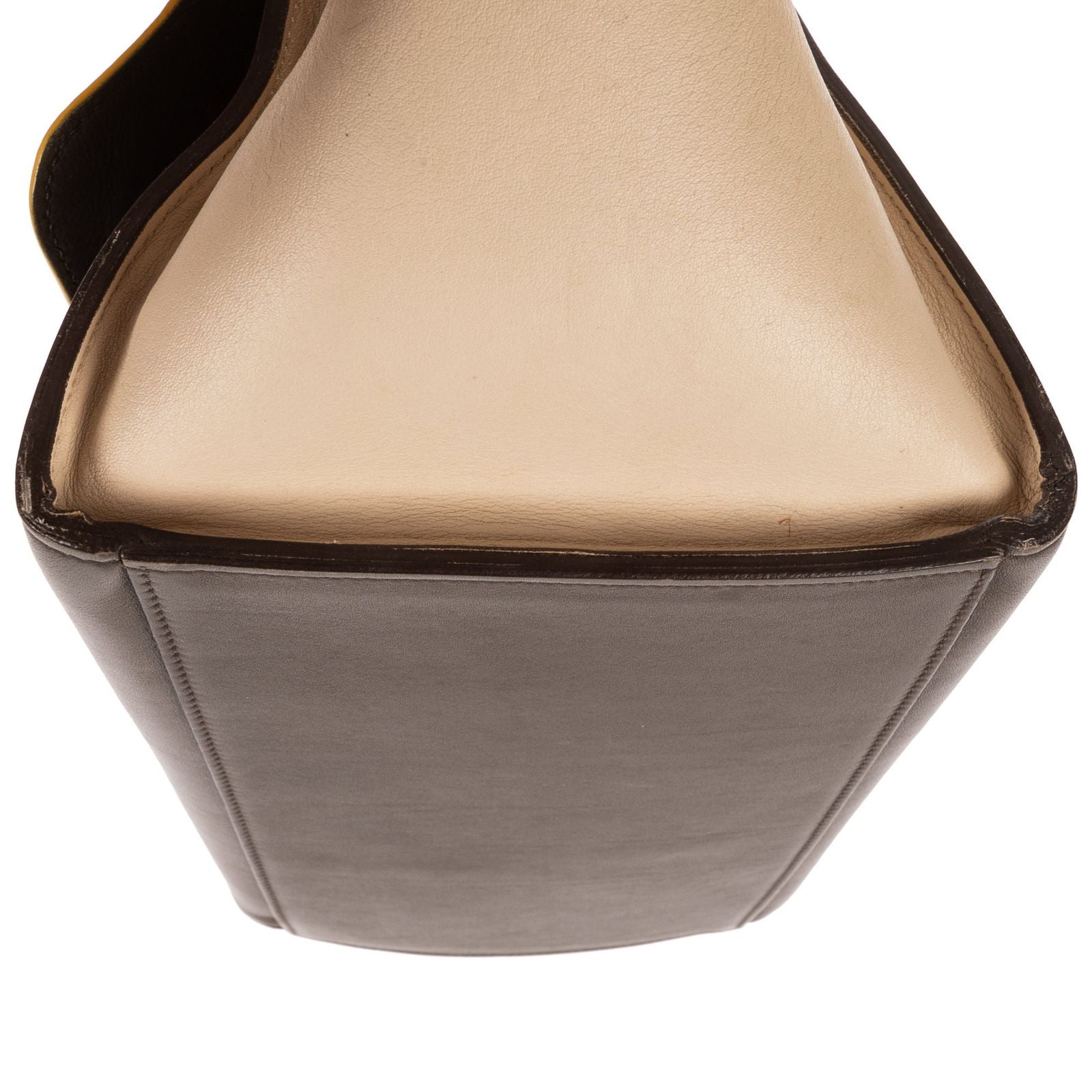 Celine Small Tricolor Trapeze Gray Yellow Beige Calfskin Leather Shoulder — view 7