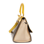 Celine Small Tricolor Trapeze Gray Yellow Beige Calfskin Leather Shoulder — view 4