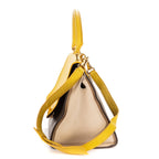 Celine Small Tricolor Trapeze Gray Yellow Beige Calfskin Leather Shoulder — view 3