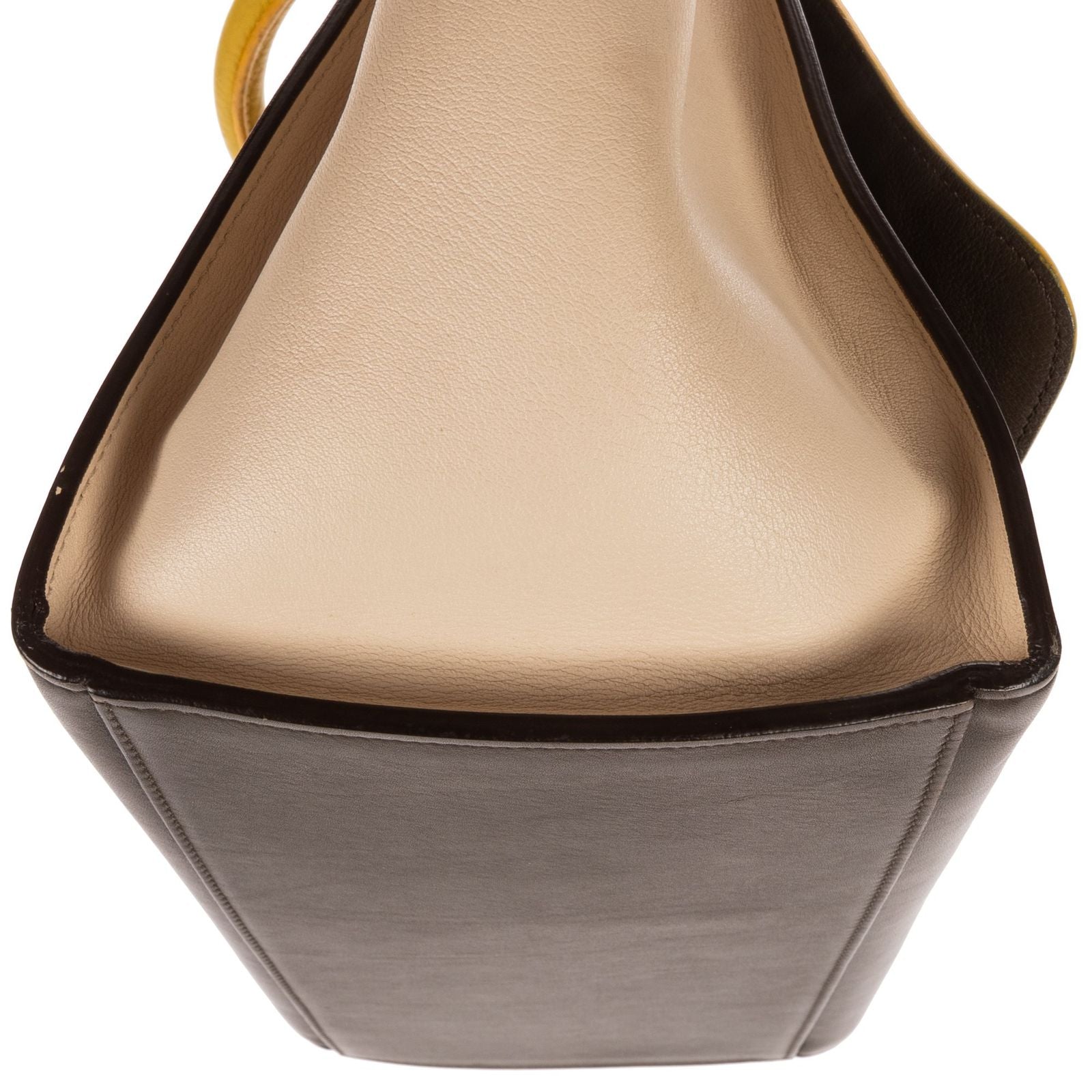 Celine Small Tricolor Trapeze Gray Yellow Beige Calfskin Leather Shoulder — view 8