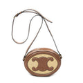 Celine Triomphe Oval Crossbody Brown Striped Canvas