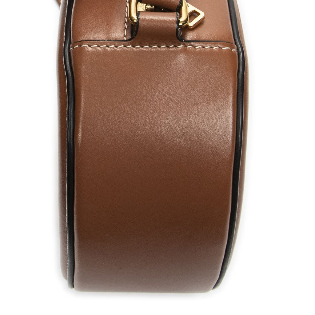 Celine Triomphe Oval Crossbody Brown Striped Canvas — view 7