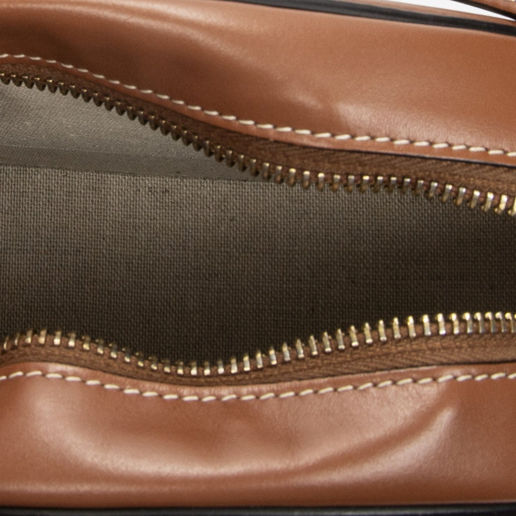 Celine Triomphe Oval Crossbody Brown Striped Canvas — view 9