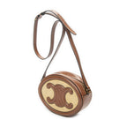 Celine Triomphe Oval Crossbody Brown Striped Canvas — view 2