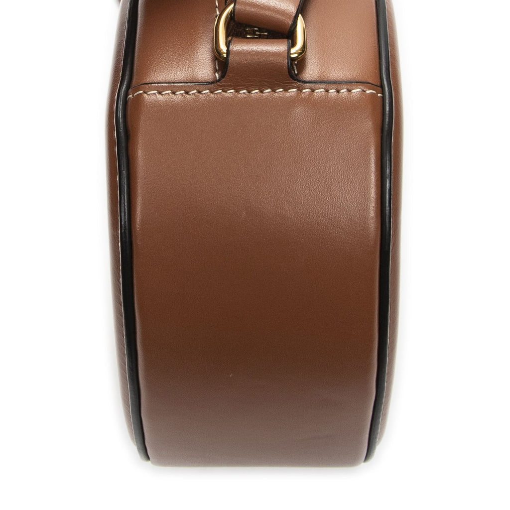 Celine Triomphe Oval Crossbody Brown Striped Canvas — view 8