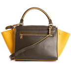 Celine Trapeze Khaki Color Yellow Calfskin Leather Shoulder — view 5